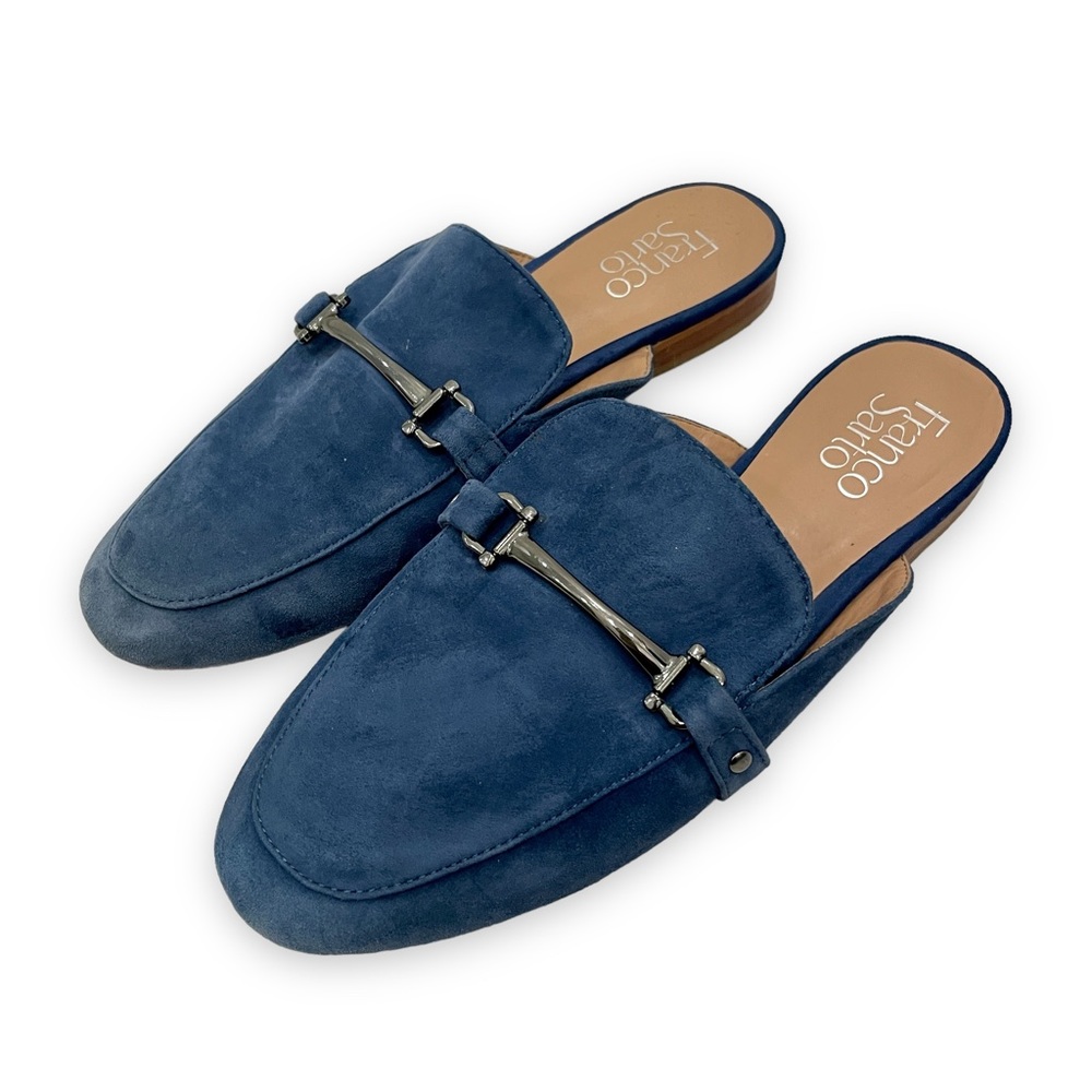 Franco Sarto Dolly Blue Suede Slides